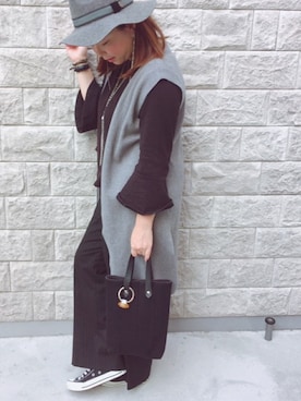 「アイテム（キーホルダー）」を使った、makiさん（レディース・155cm）の秋コーディネート