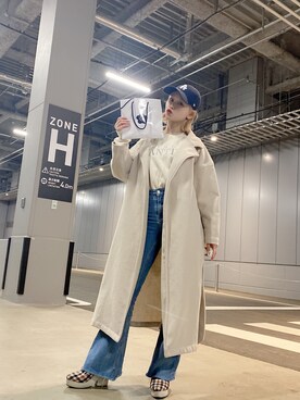 「GRL（グレイル）のアイテム（トレンチコート）」を使った、LeMoNさん（レディース・153cm）の春コーディネート