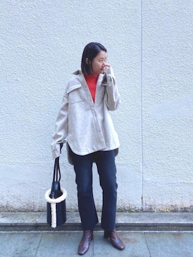 「mystic（ミスティック）のアイテム（ブルゾン）」を使った、iwagashira Natsumiさん（レディース・168cm）の冬コーディネート