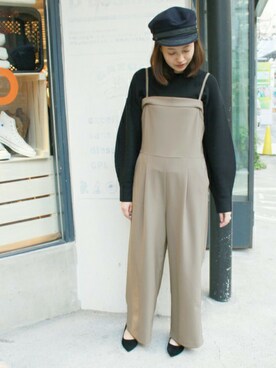 「SLOBE IENA（スローブイエナ）のアイテム（帽子）」を使った、Sallyさん（レディース・162cm）の冬コーディネート