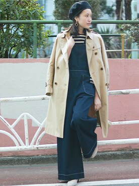 「SLOBE IENA（スローブイエナ）のアイテム（トレンチコート）」を使った、Sallyさん（レディース・162cm）の冬コーディネート