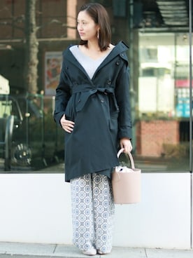「SLOBE IENA（スローブイエナ）のアイテム（トレンチコート）」を使った、Sallyさん（レディース・162cm）の春コーディネート