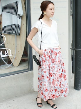 「SLOBE IENA（スローブイエナ）のアイテム（財布/小物）」を使った、Sallyさん（レディース・162cm）の夏コーディネート