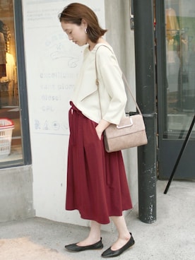 「SLOBE IENA（スローブイエナ）のアイテム（その他シューズ）」を使った、Sallyさん（レディース・162cm）の夏コーディネート