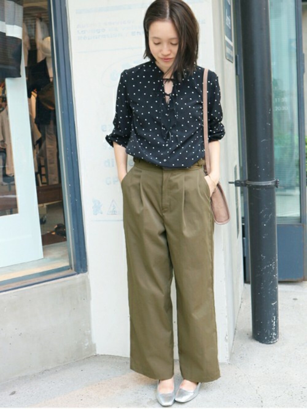 SLOBE IENA ドットフロントリボンブラウス 美品 SLOBE IENA（スローブイエナ）の「《追加予約》ドットフロントリボン