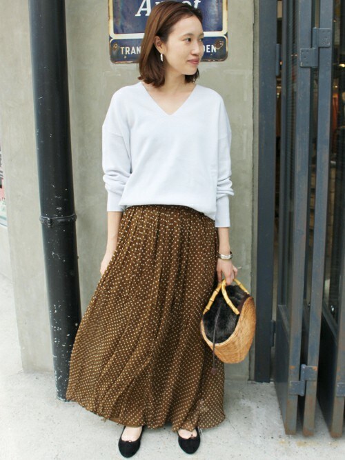 SLOBE IENA レディース ブラウン Vネック ニットワンピース - メルカリ