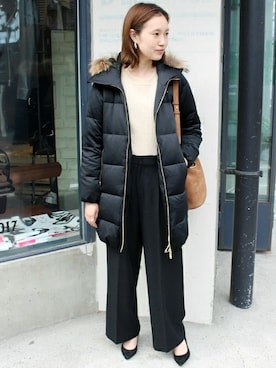 「SLOBE IENA」｜「アイテム（ダウンジャケット/コート）」を使った、Sallyさん（レディース・162cm）の秋コーディネート