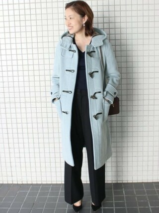 SLOBE IENAのダッフルコートを使った「サックスブルー」の人気