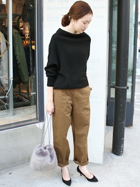 「SLOBE IENA（スローブイエナ）のアイテム」を使った、Sallyさん（レディース・162cm）の秋コーディネート