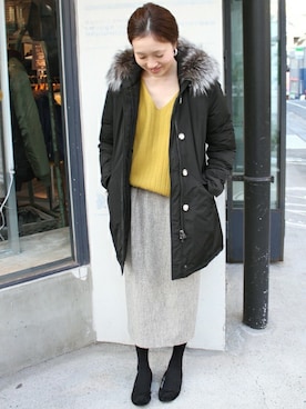 「SLOBE IENA」｜「アイテム（ダウンジャケット/コート）」を使った、Sallyさん（レディース・162cm）の秋コーディネート