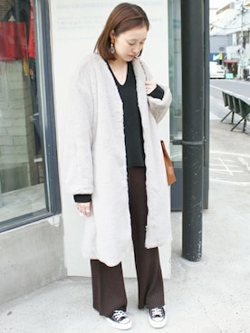 「SLOBE IENA（スローブイエナ）のアイテム（その他アウター）」を使った、Sallyさん（レディース・162cm）の秋コーディネート
