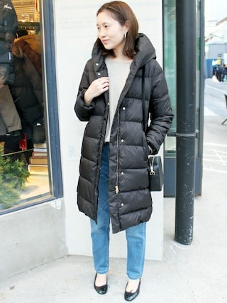 SLOBE ショールフード ロングダウンコート◇を使った人気ファッション