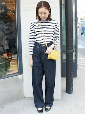 Lee Slobe ルーズストレートデニムパンツ を使ったレディース人気ファッションコーディネート Wear