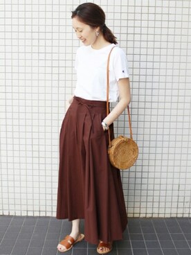 「ミモレ丈スカート」｜Sallyさん（レディース・162cm）の春コーディネート