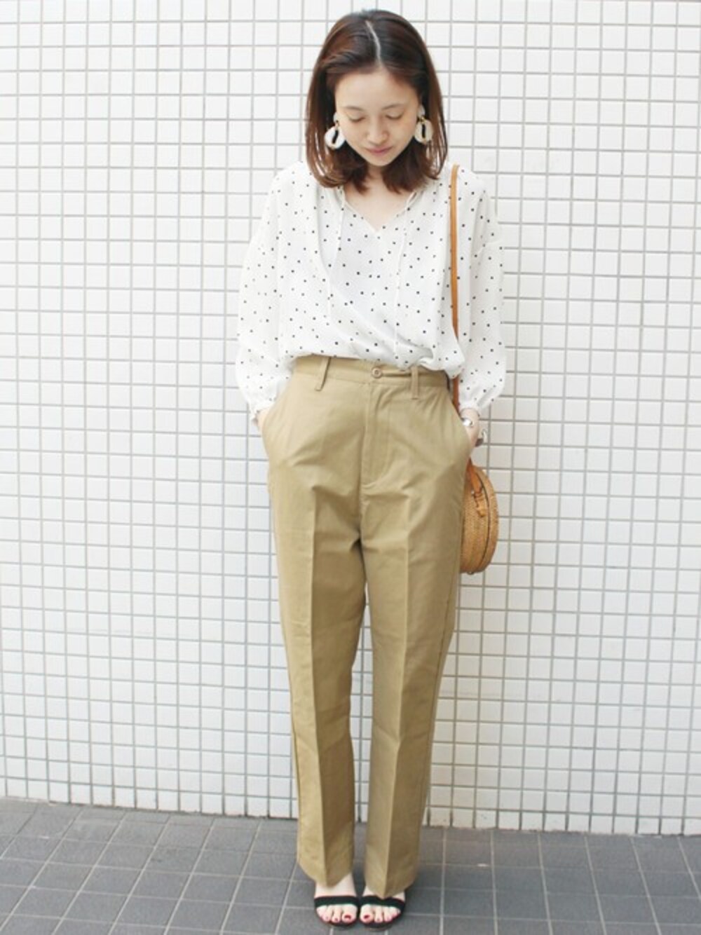 SLOBE IENA（スローブイエナ）の「ドットスキッパーリボンブラウス 