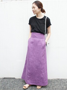 Sallyさんの「《WEB限定》リネンハイウエストタイトスカート◆」を使ったコーディネート