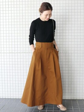 「SLOBE IENA（スローブイエナ）のVERSILIA スエードバレエシューズ◆（バレエシューズ）」を使った、Sallyさん（レディース・162cm）の夏コーディネート