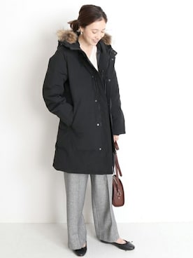 「SLOBE IENA」｜「アイテム（ダウンジャケット/コート）」を使った、Sallyさん（レディース・162cm）の秋コーディネート