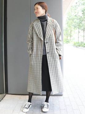 SLOBE IENA(スローブイエナ)の「チェックツィード ロングチェスター