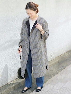SLOBE IENA(スローブイエナ)の「ベルト付きノーカラーリバーコート