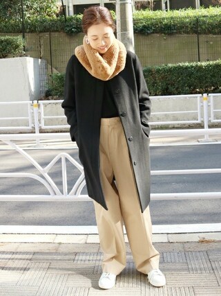 SLOBE IENA（スローブイエナ）の「ファースヌード付きノーカラーコート 