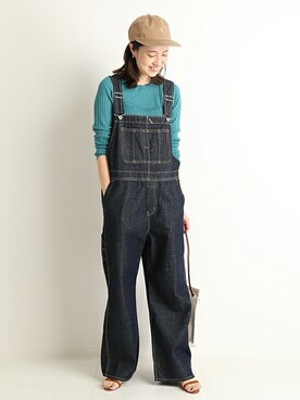 Sallyさんの「LE DENIM BIG オーバーオール◆」を使ったコーディネート