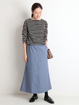 「SLOBE IENA（スローブイエナ）のアイテム（ローファー）」を使った、Sallyさん（レディース・162cm）の夏コーディネート