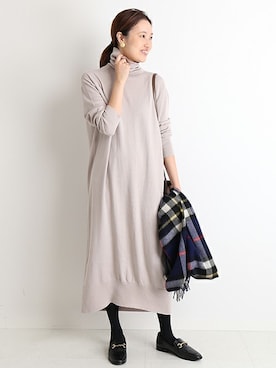 「SLOBE IENA（スローブイエナ）のアイテム（ローファー）」を使った、Sallyさん（レディース・162cm）の秋コーディネート