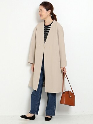 ♡しょこ様限定☆slobe iena スイビダブルクロスノーカラーダブル前コート SLOBE IENA（スローブイエナ）の「スイビダブルクロスノーカラーダブル