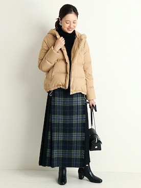 「SLOBE IENA」｜「アイテム（ダウンジャケット/コート）」を使った、Sallyさん（レディース・162cm）の秋コーディネート