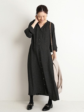 「SLOBE IENA（スローブイエナ）のアイテム（ローファー）」を使った、Sallyさん（レディース・162cm）の秋コーディネート