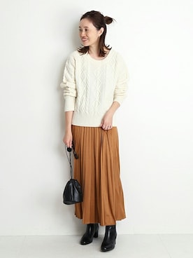 「SLOBE IENA（スローブイエナ）のアイテム（ブーツ）」を使った、Sallyさん（レディース・162cm）の秋コーディネート