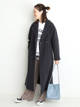 「ラフスタイル」｜「アイテム（その他アウター）」を使った、Sallyさん（レディース・162cm）の冬コーディネート