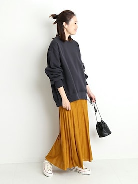 「SLOBE IENA（スローブイエナ）のアイテム（スカート）」を使った、Sallyさん（レディース・162cm）の冬コーディネート