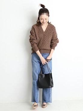 「SLOBE IENA（スローブイエナ）のアイテム（パンプス）」を使った、Sallyさん（レディース・162cm）の冬コーディネート