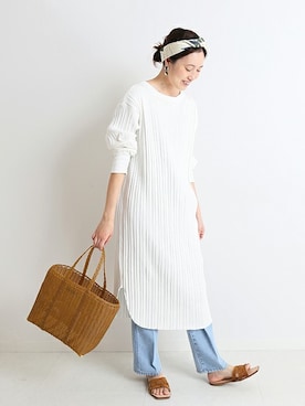 「Wrangler」｜「アイテム（ワンピース/ドレス）」を使った、Sallyさん（レディース・162cm）の冬コーディネート