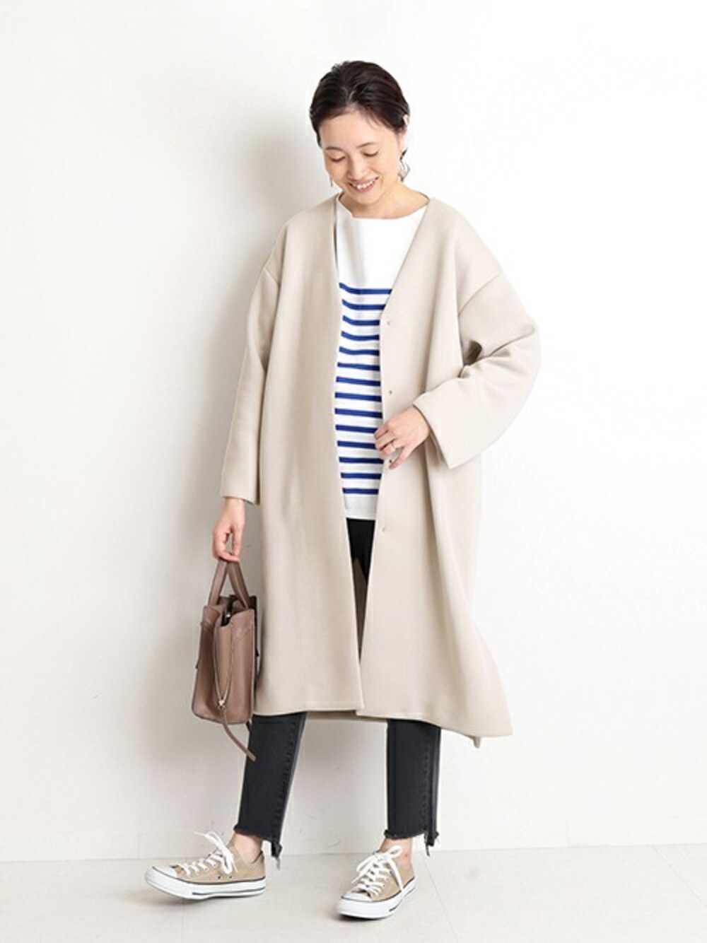 SLOBE IENA スローブイエナ ダンボールニットコートノーカラー SLOBE IENA スローブイエナ ダンボールニットコートノーカラー