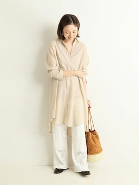 「SLOBE IENA（スローブイエナ）のアイテム（バレエシューズ）」を使った、Sallyさん（レディース・162cm）の夏コーディネート