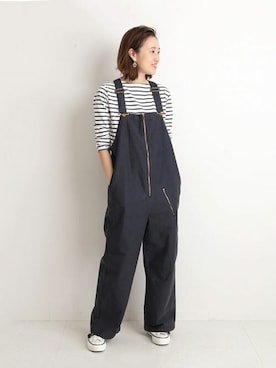 「SLOBE IENA（スローブイエナ）のアイテム（オールインワン・サロペット）」を使った、Sallyさん（レディース・162cm）の夏コーディネート