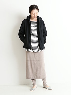 「SLOBE IENA（スローブイエナ）のアイテム（ブルゾン）」を使った、Sallyさん（レディース・162cm）の秋コーディネート