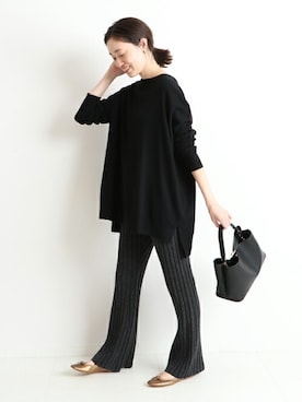 「SLOBE IENA（スローブイエナ）のアイテム（デニムパンツ）」を使った、Sallyさん（レディース・162cm）の冬コーディネート