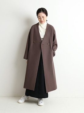 「SLOBE IENA（スローブイエナ）の2*2リブタートルネックニット◆（ニット/セーター）」を使った、Sallyさん（レディース・162cm）の冬コーディネート