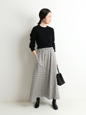 「SLOBE IENA（スローブイエナ）の【ROVERETO/ロベレート】スクエアステッチブーツ◆（ブーツ）」を使った、Sallyさん（レディース・162cm）の冬コーディネート