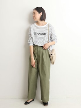 「SLOBE IENA（スローブイエナ）のFLEUR MIGNONNE ロンTEE【手洗い可能】◆（Tシャツ/カットソー）」を使った、Sallyさん（レディース・162cm）の春コーディネート