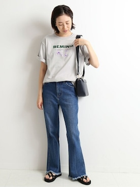 「SLOBE IENA（スローブイエナ）のアイテム（デニムパンツ）」を使った、Sallyさん（レディース・162cm）の春コーディネート