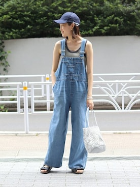 「スローブイエナ」｜「アイテム（オールインワン・サロペット）」を使った、Sallyさん（レディース・162cm）の夏コーディネート