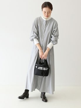 「クレリックシャツ」｜Sallyさん（レディース・162cm）の秋コーディネート