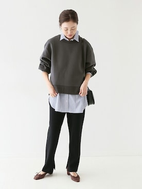「スローブイエナ」｜「アイテム（スウェット）」を使った、Sallyさん（レディース・162cm）の秋コーディネート