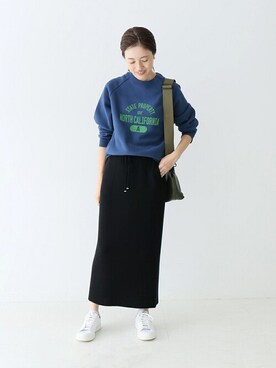 「スローブイエナ」｜「アイテム（スウェット）」を使った、Sallyさん（レディース・162cm）の秋コーディネート