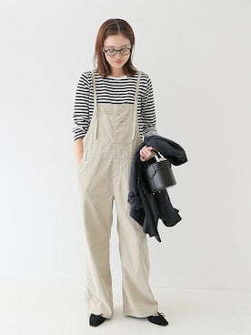 「スローブイエナ」｜「アイテム（オールインワン・サロペット）」を使った、Sallyさん（レディース・162cm）の秋コーディネート